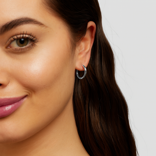 Triple Hoop Earrings Silver Set