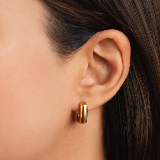 Alice Square Hoop Gold Earrings