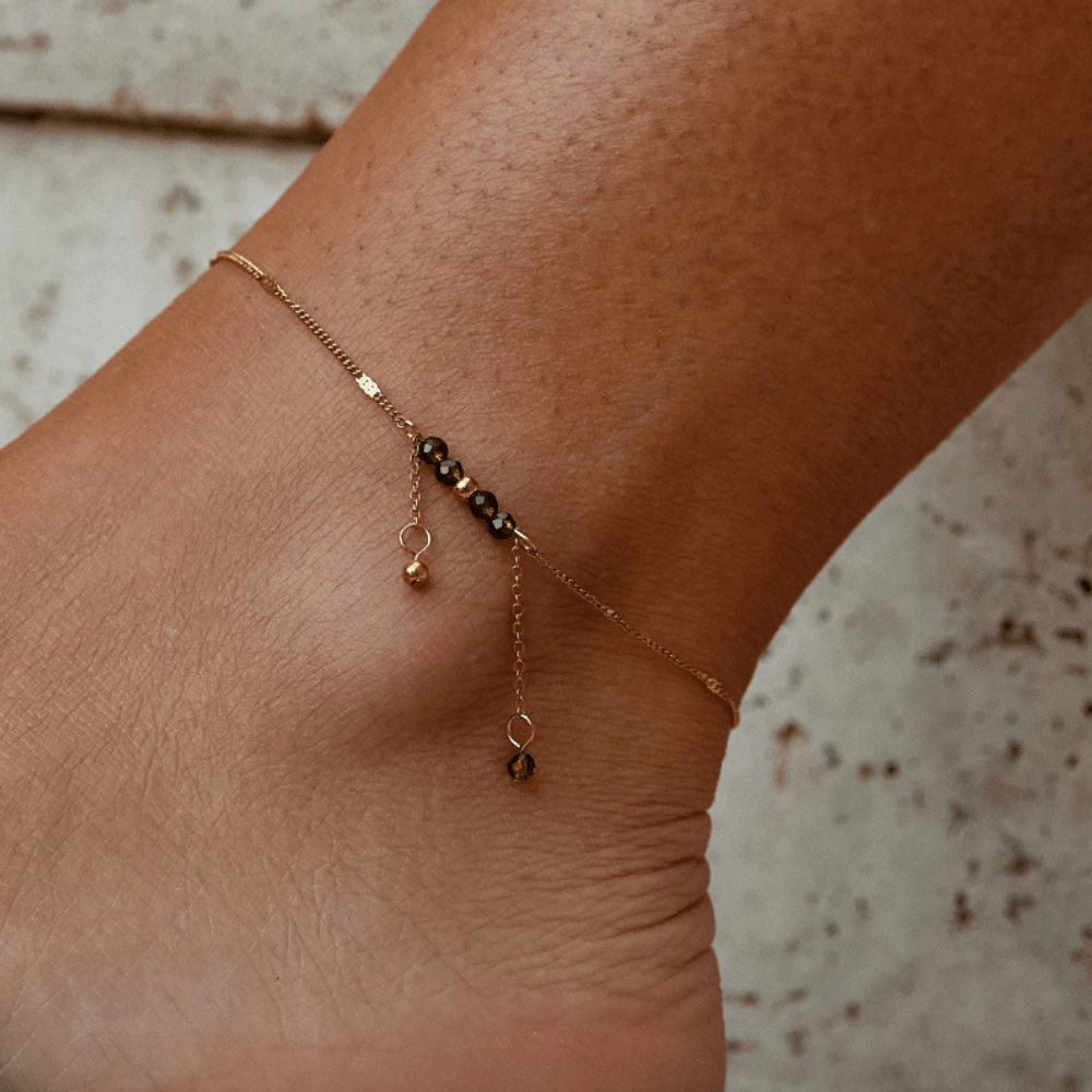 Arizona Green Bead Tassel Anklet