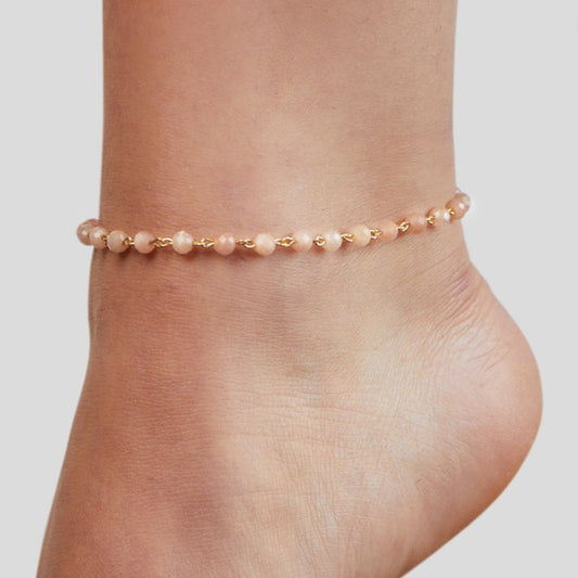 Blush Pink 18K Gold Anklet