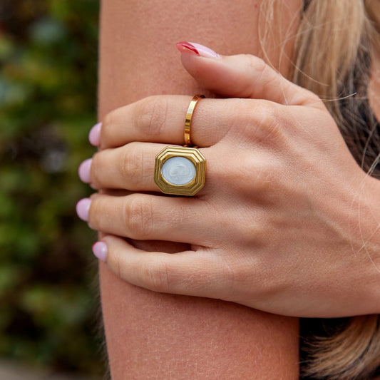 Geometric Vintage Gold Ring