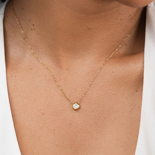 Gia Crystal & Gold Necklace