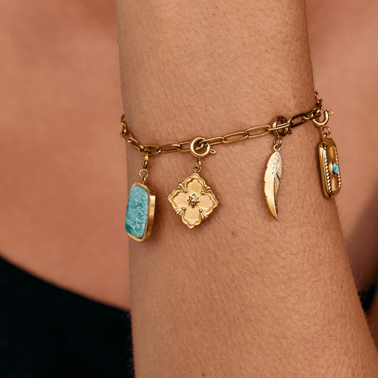 Golden Clover Leaf Charm