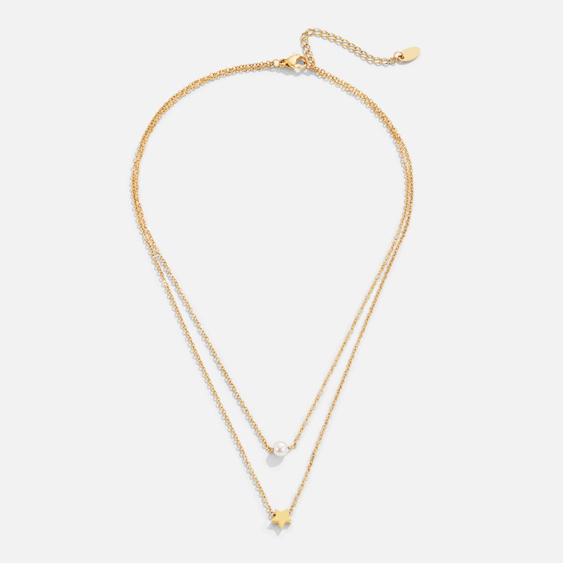 Free Layered Gold Star & Pearl Necklace