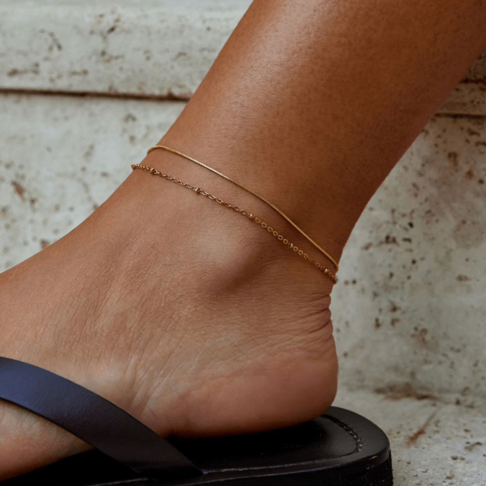 Pia Gold Layered Anklet