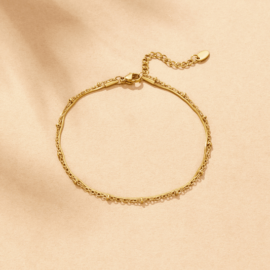 Pia Gold Layered Anklet
