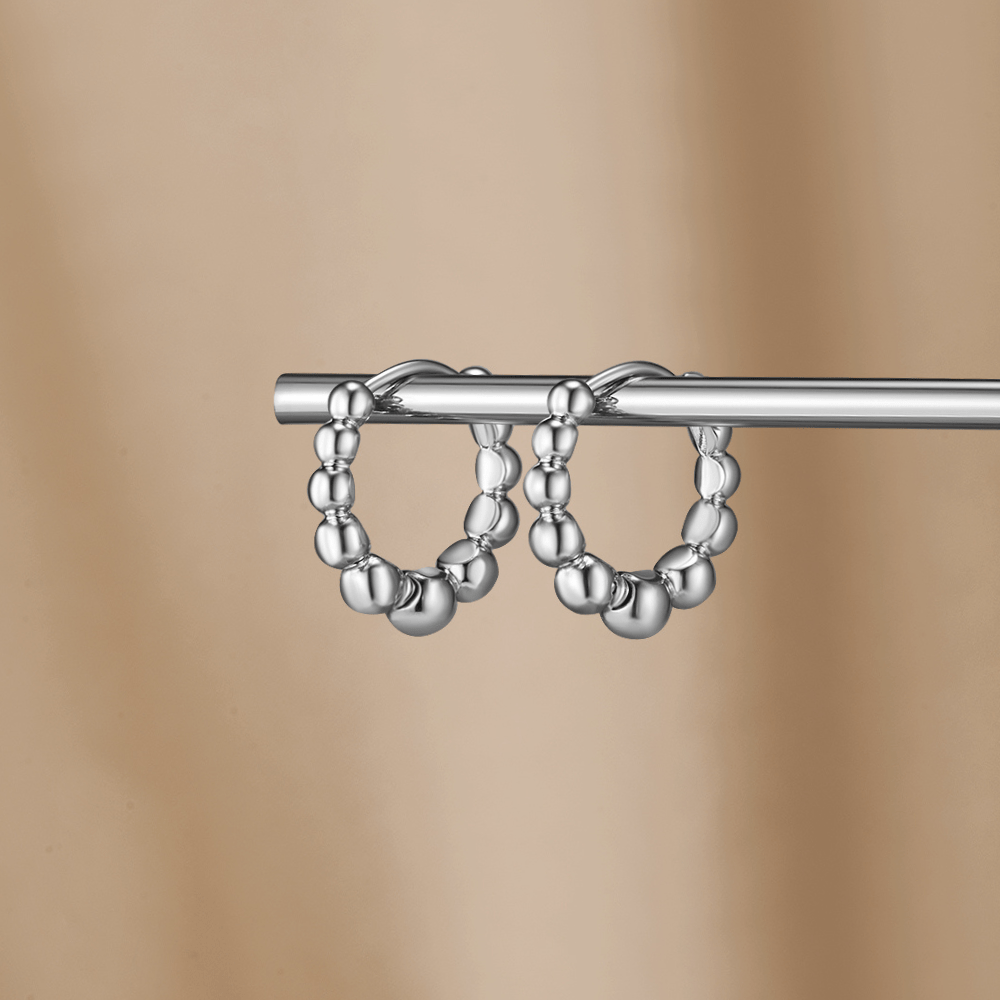 Roma Silver Hoop Earrings