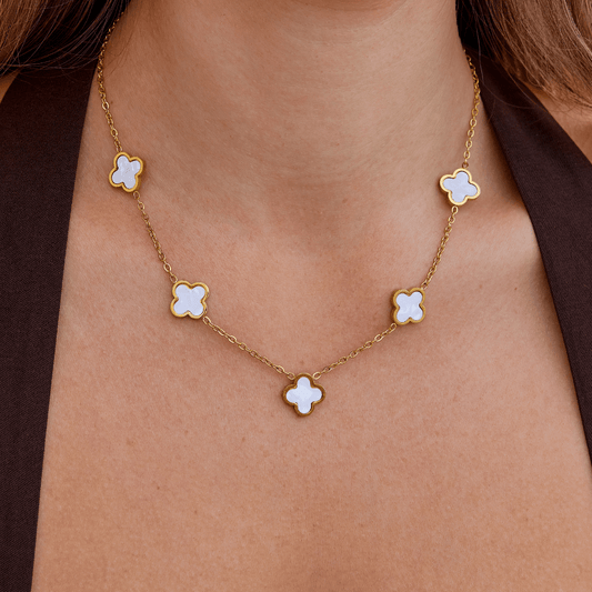 White Clover Cluster Necklace