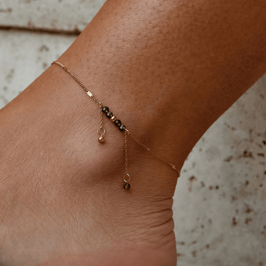 Arizona Green Bead Tassel Anklet