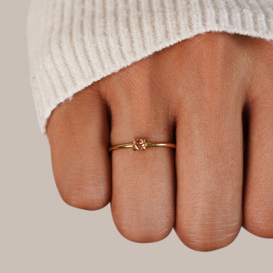 November Birthstone 18K Gold Ring